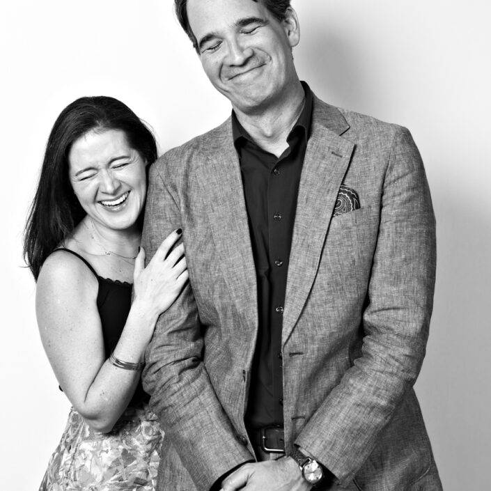 Candid Portrait Lounge Photo in Black & White