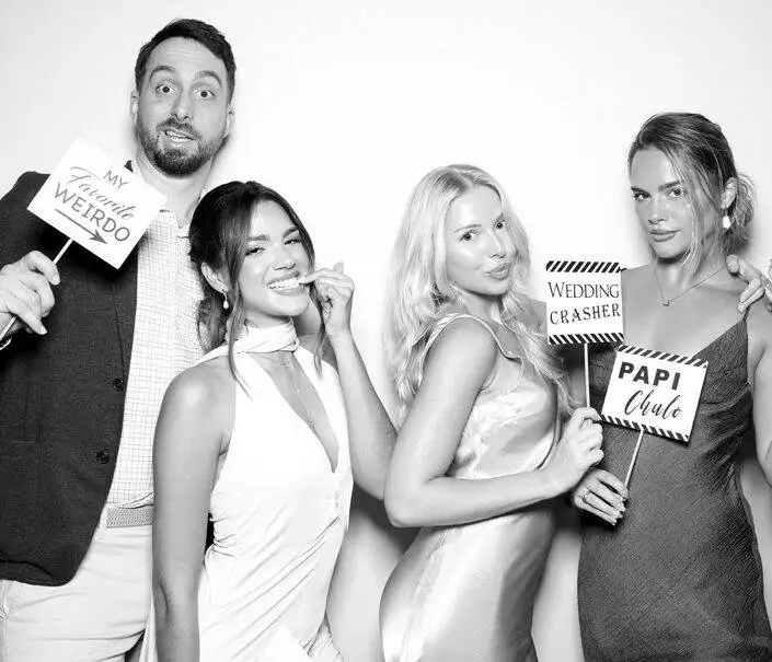 Wedding Glam Photo Booth in Black & White