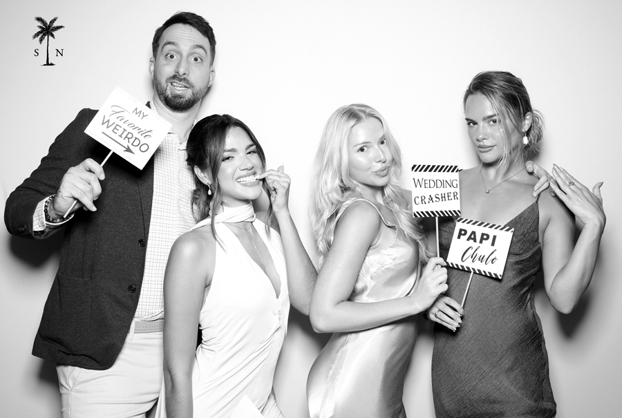 Wedding Glam Photo Booth in Black & White
