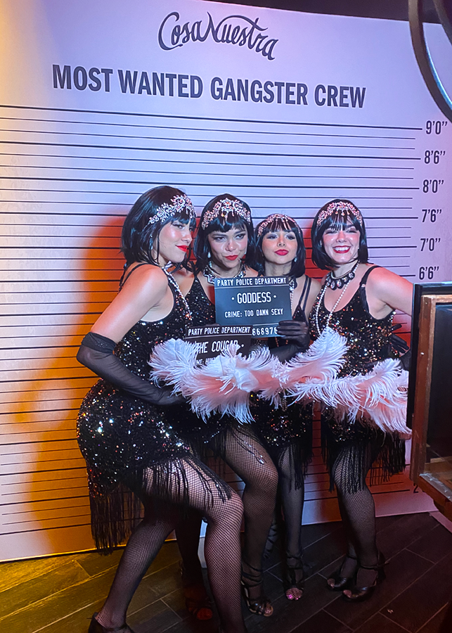 Burlesque Dancers at Vintage Celebrity Photo Booth at Rauw Alejandro After Party