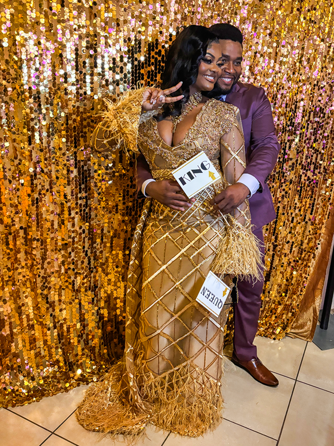behind the scenes guests in platinum photo booth at Woman's Club of Coconut Grove
