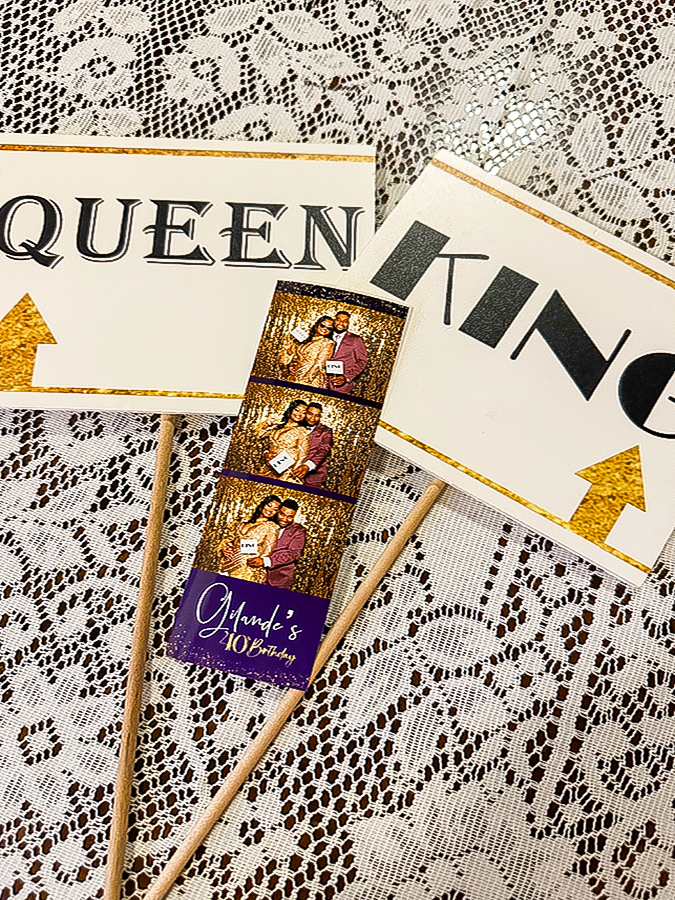 Printed photo booth photo with props at Woman's Club of Coconut Grove
