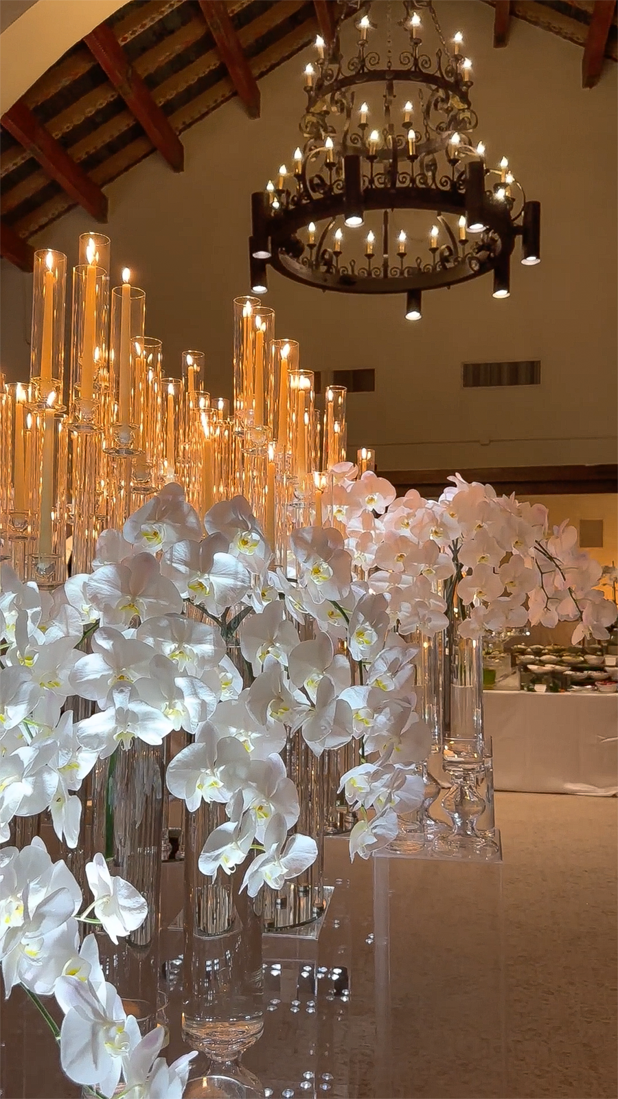 decor at wedding glam portrait lounge event