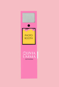Fully branded photo activation with an open air booth, the Tower Photo Booth