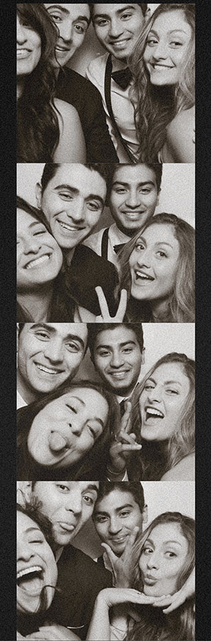 digital film photo booth with custom sepia filter and film grain at the Rubell Museum wedding in Miami