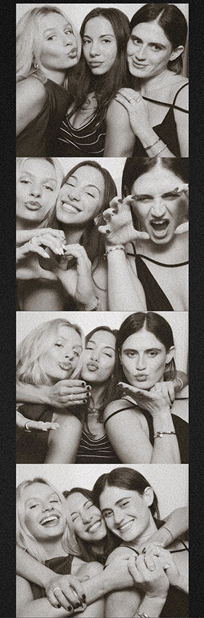 digital film photo booth with custom sepia filter and film grain at the Rubell Museum wedding in Miami