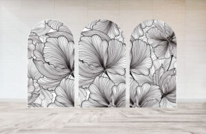 Black & White Floral Backdrop 360 Booth