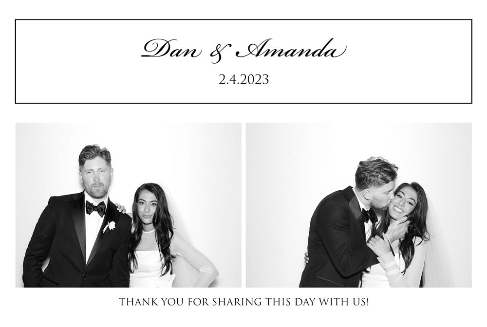 Glam B&W photo booth Wedding at the Loews Coral Gables